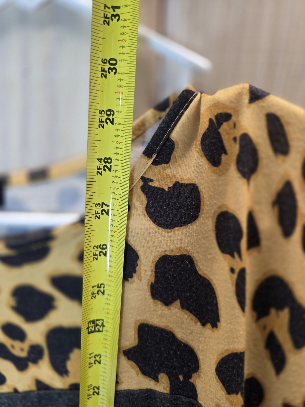 Simply Southern mixed leopard print and charcoal long sleeve top - Picture 4 of 6